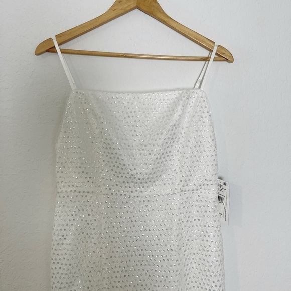 Aidan Mattox Sequined Maxi Ivory Evening Dress - Picture 3 of 10